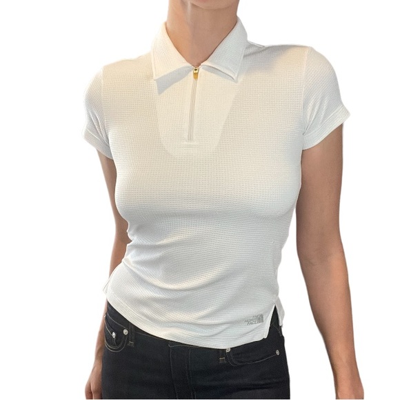 THE NORTH FACE Vapor Wick white 1/4 zip polo women's small EUC - Picture 2 of 11